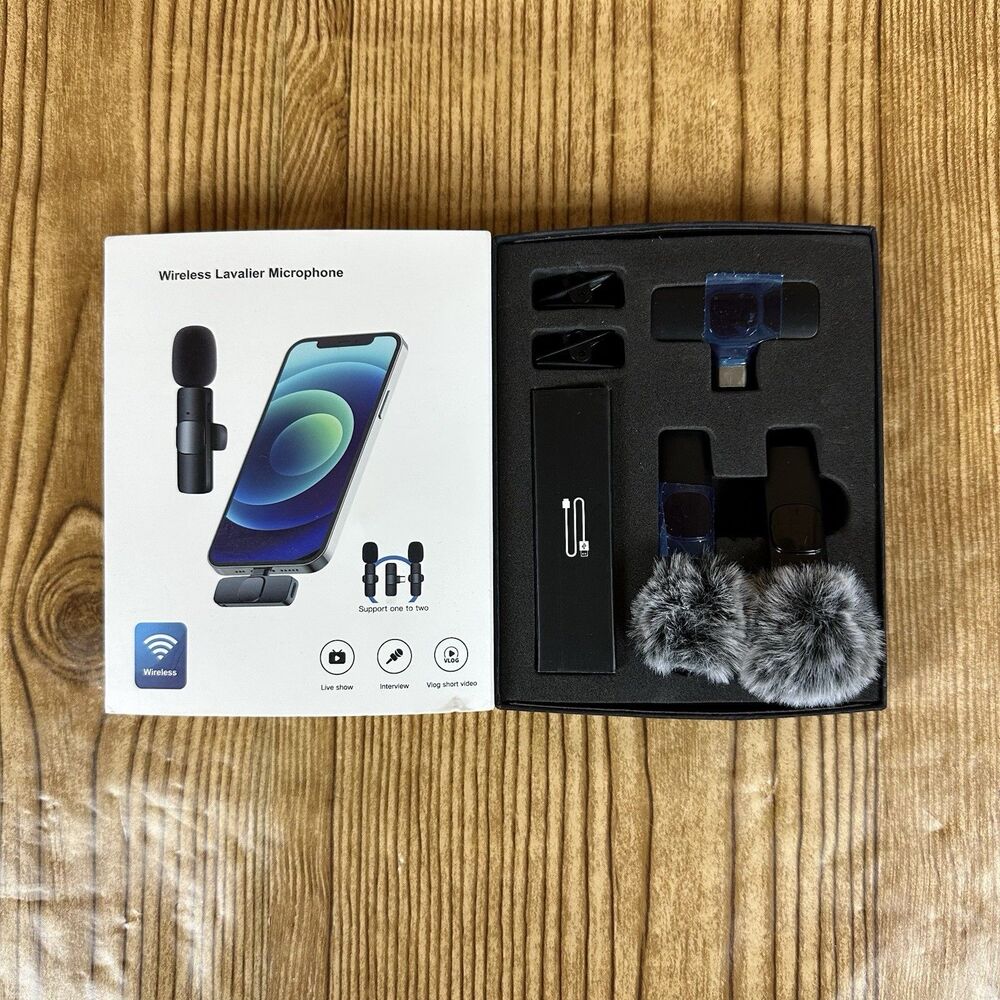Wireless Microphone Mini‎ Mic for iPhone/Android Phone LED Display Lavalier Micr